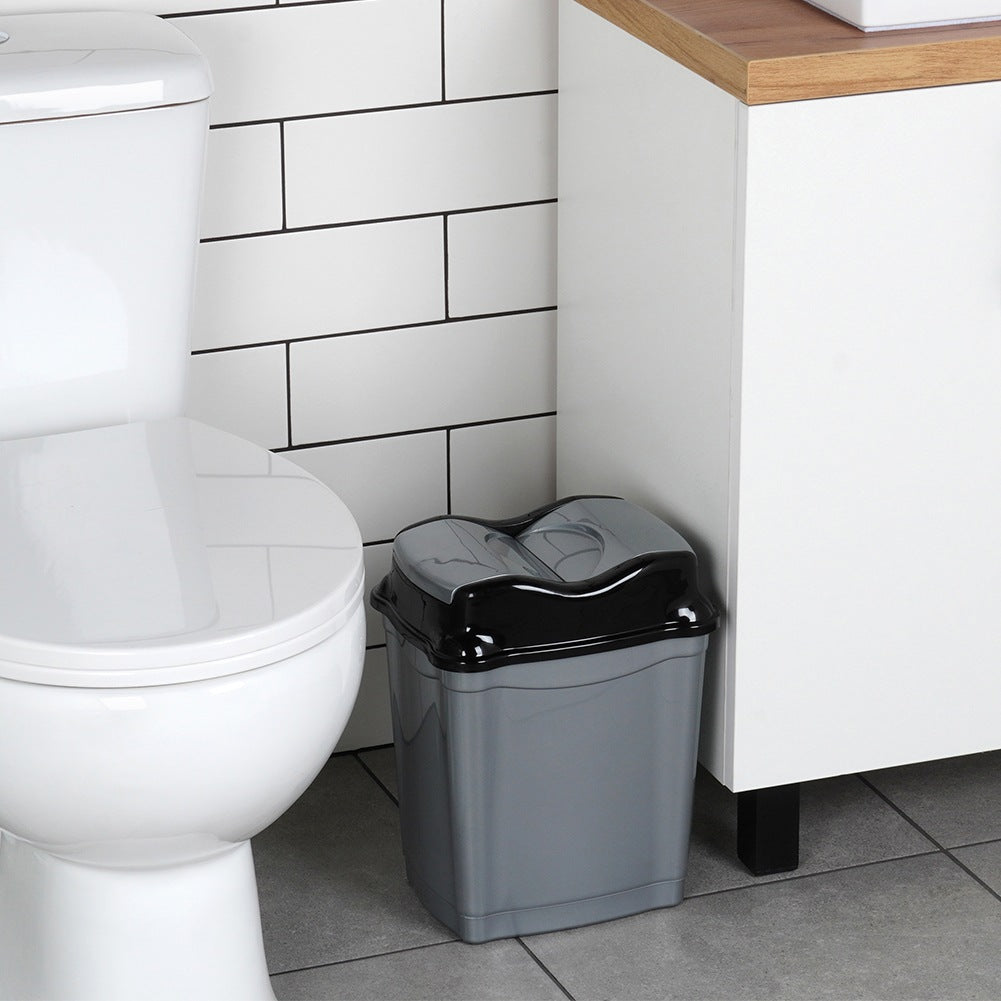 Plastic waste bin gray 9 l