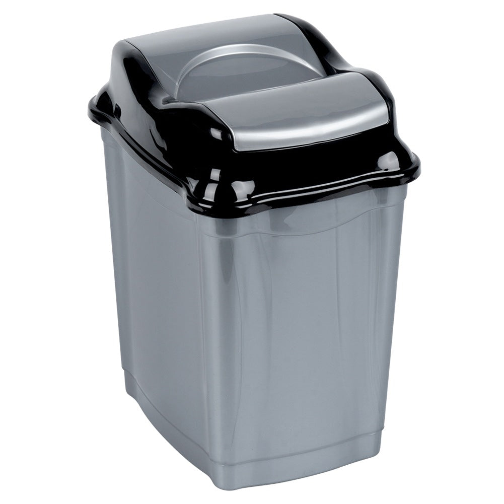 Plastic waste bin gray 9 l
