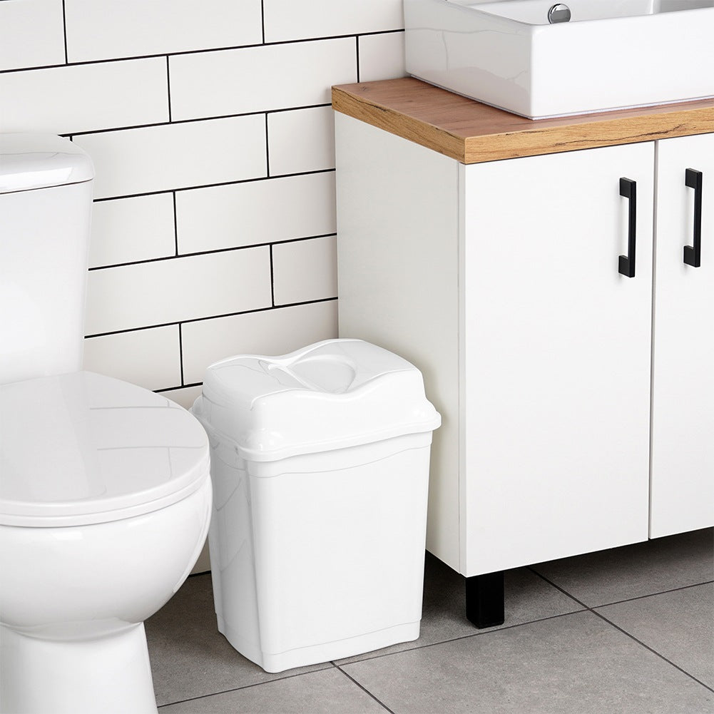 Plastic waste bin white 16 l
