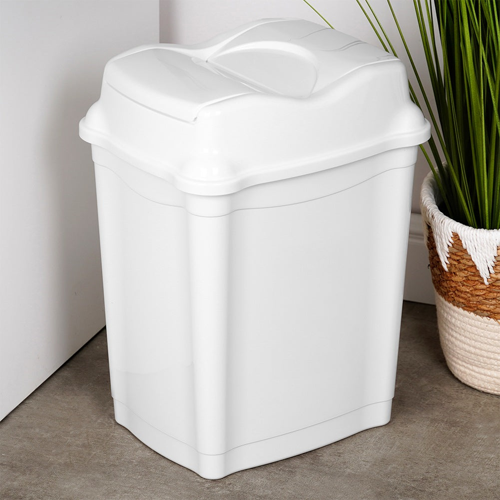 Plastic waste bin white 16 l