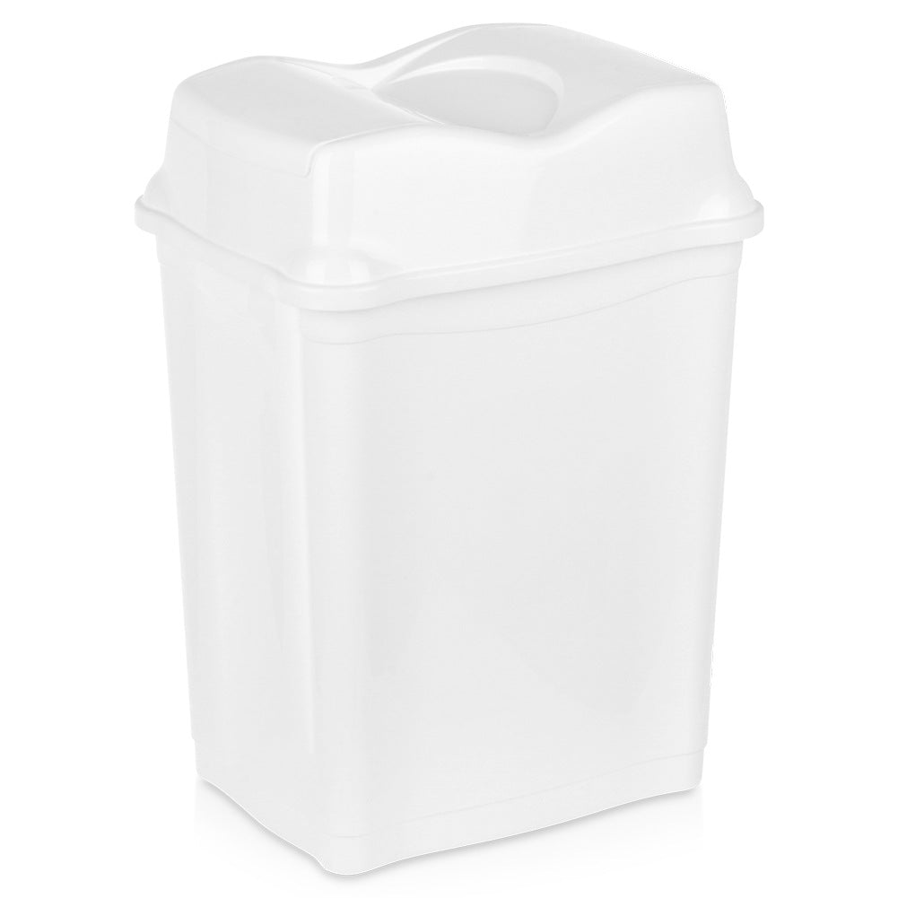 Plastic waste bin white 28 l