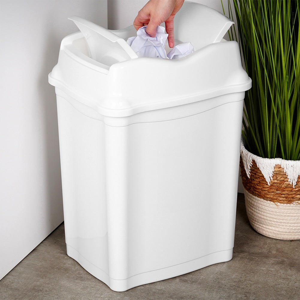 Plastic waste bin white 28 l