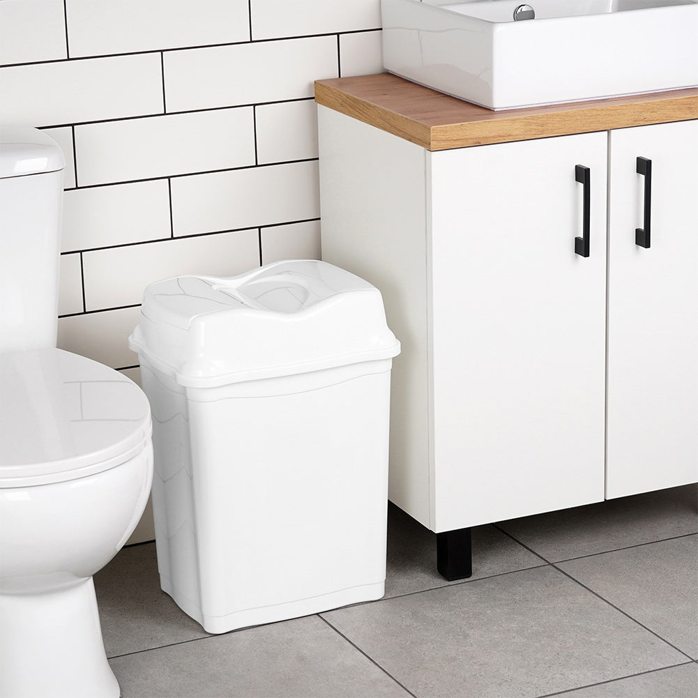 Plastic waste bin white 28 l