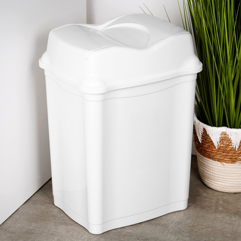 Plastic waste bin white 28 l