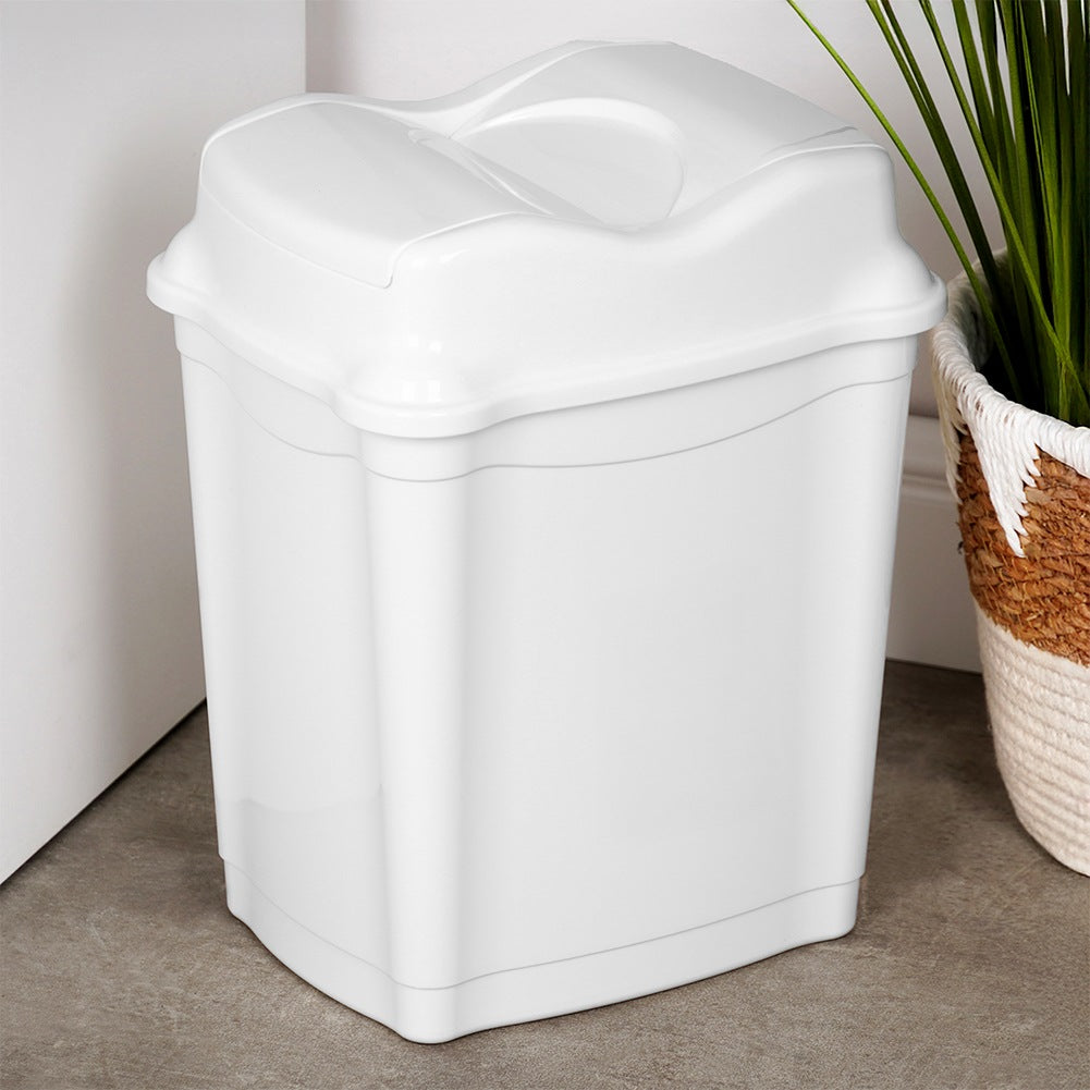 Plastic waste bin white 9 l