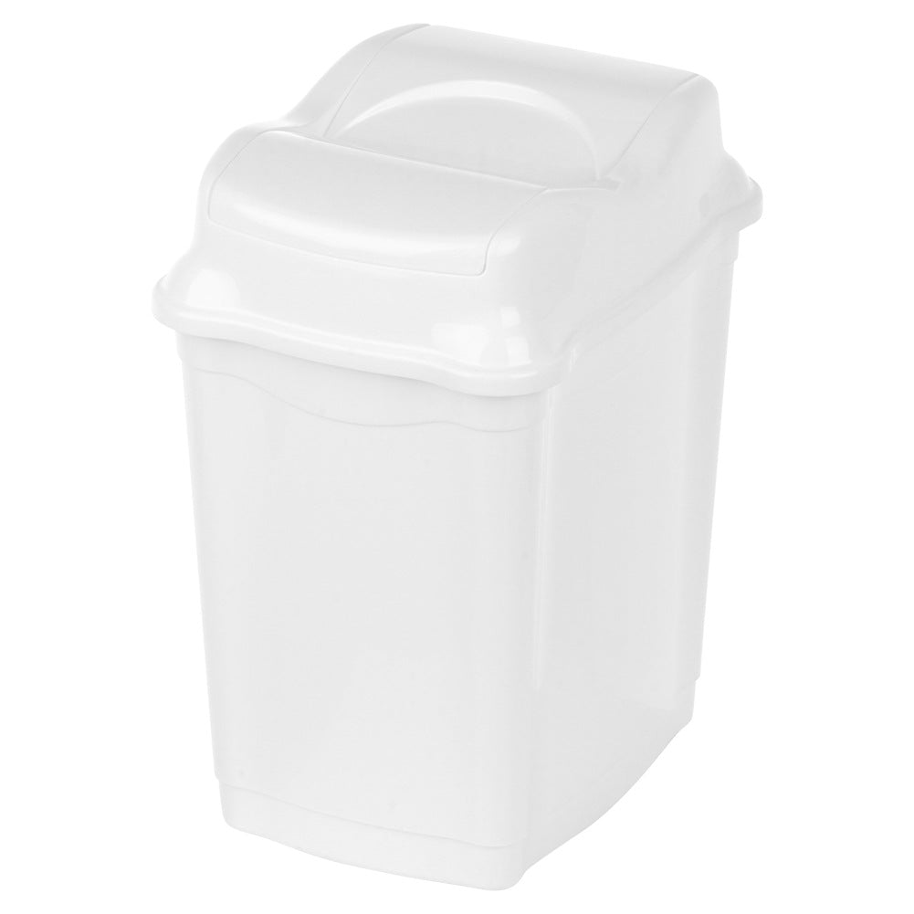 Plastic waste bin white 9 l