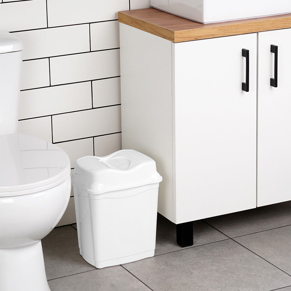 Plastic waste bin white 9 l