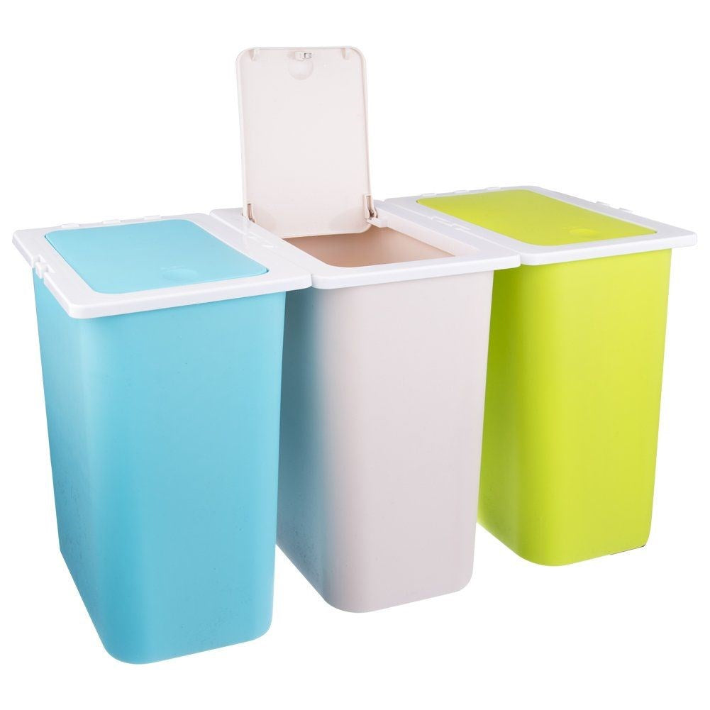 Plastic waste sorting bin 3x13 l