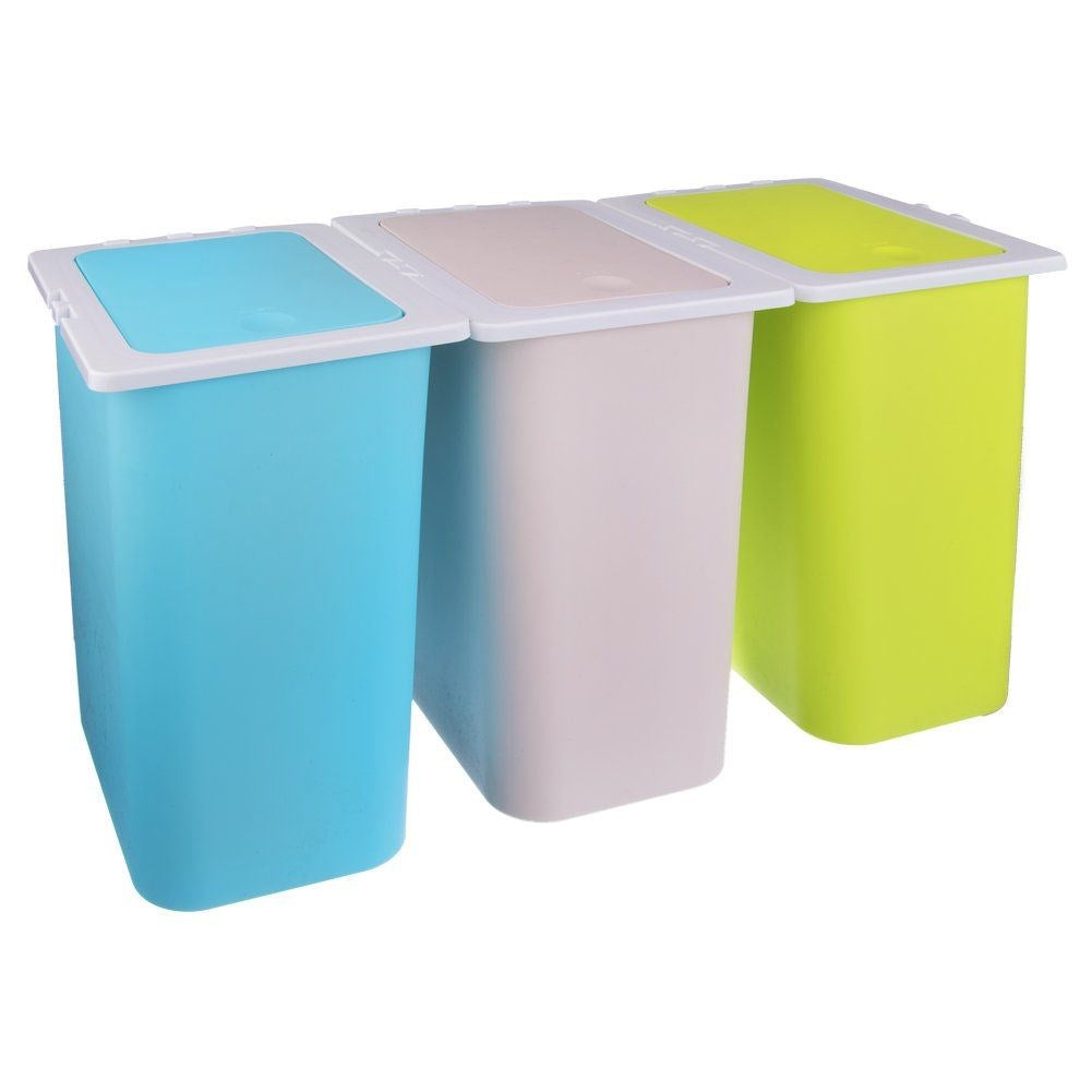 Plastic waste sorting bin 3x13 l