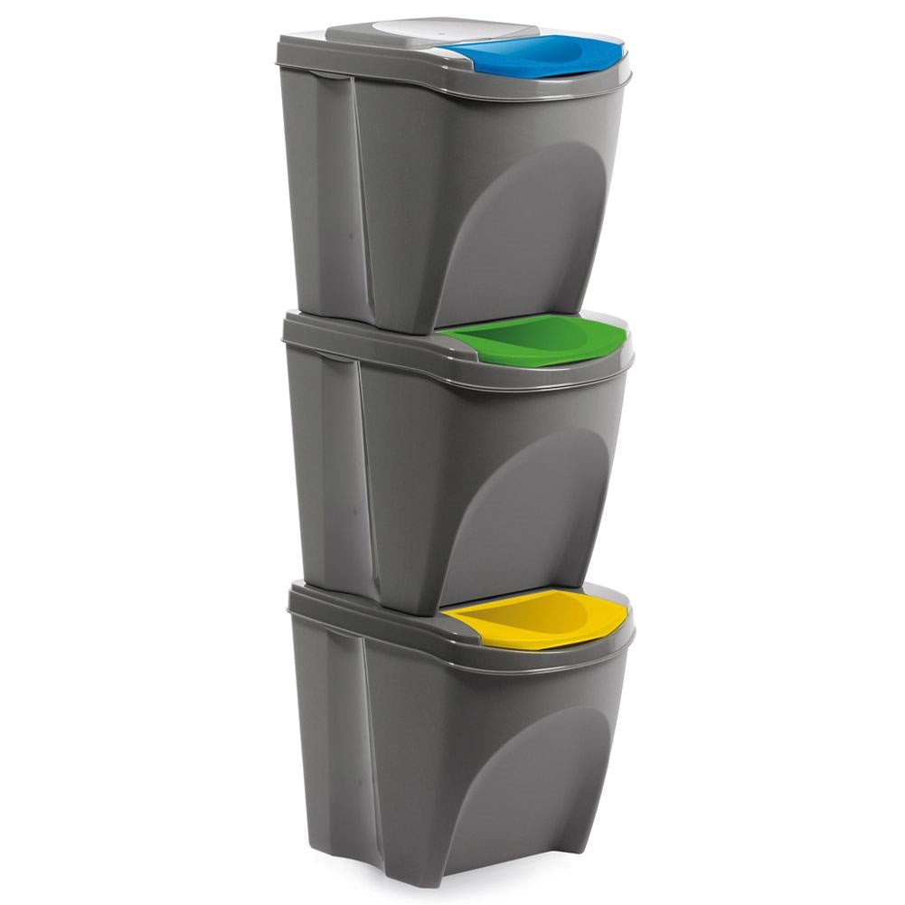 Plastic waste sorting bin 3x21 l 3 pcs.