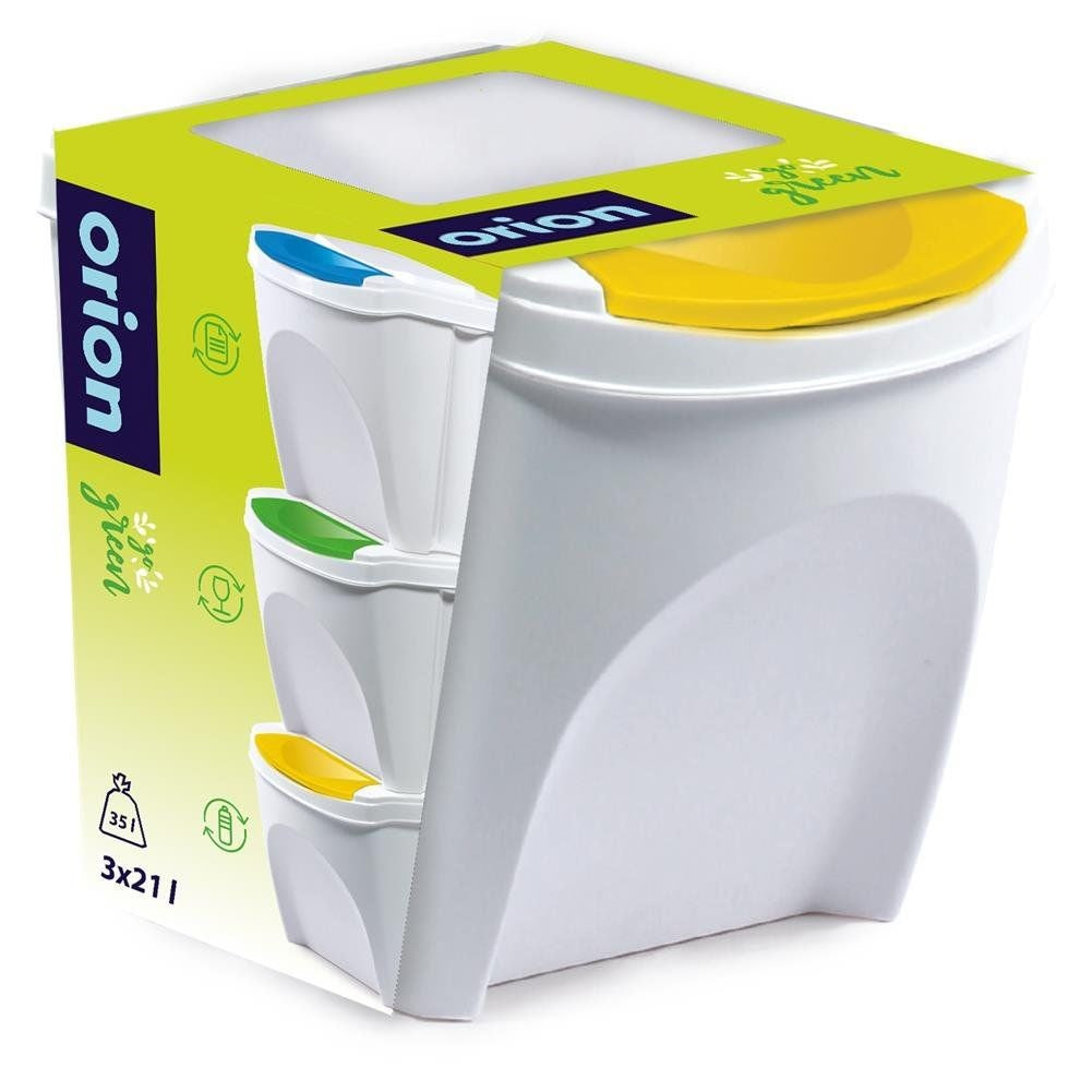 Plastic waste sorting bin 3x21 l 3 pcs.