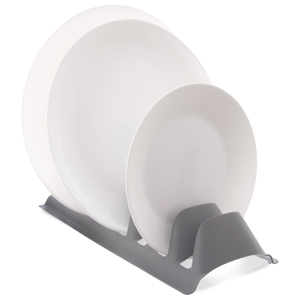 Plate organizer in gray plastic, holds 8 plates