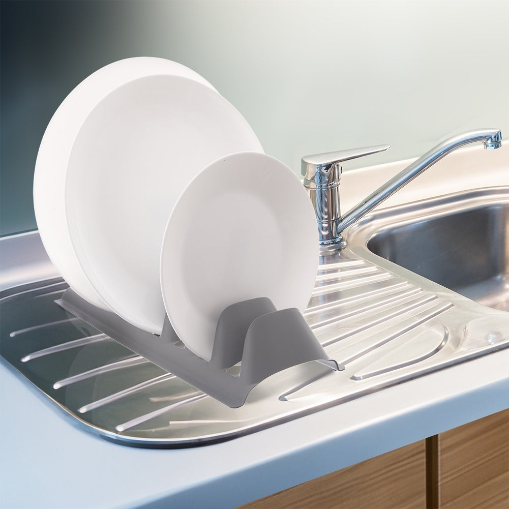 Plate organizer in gray plastic, holds 8 plates