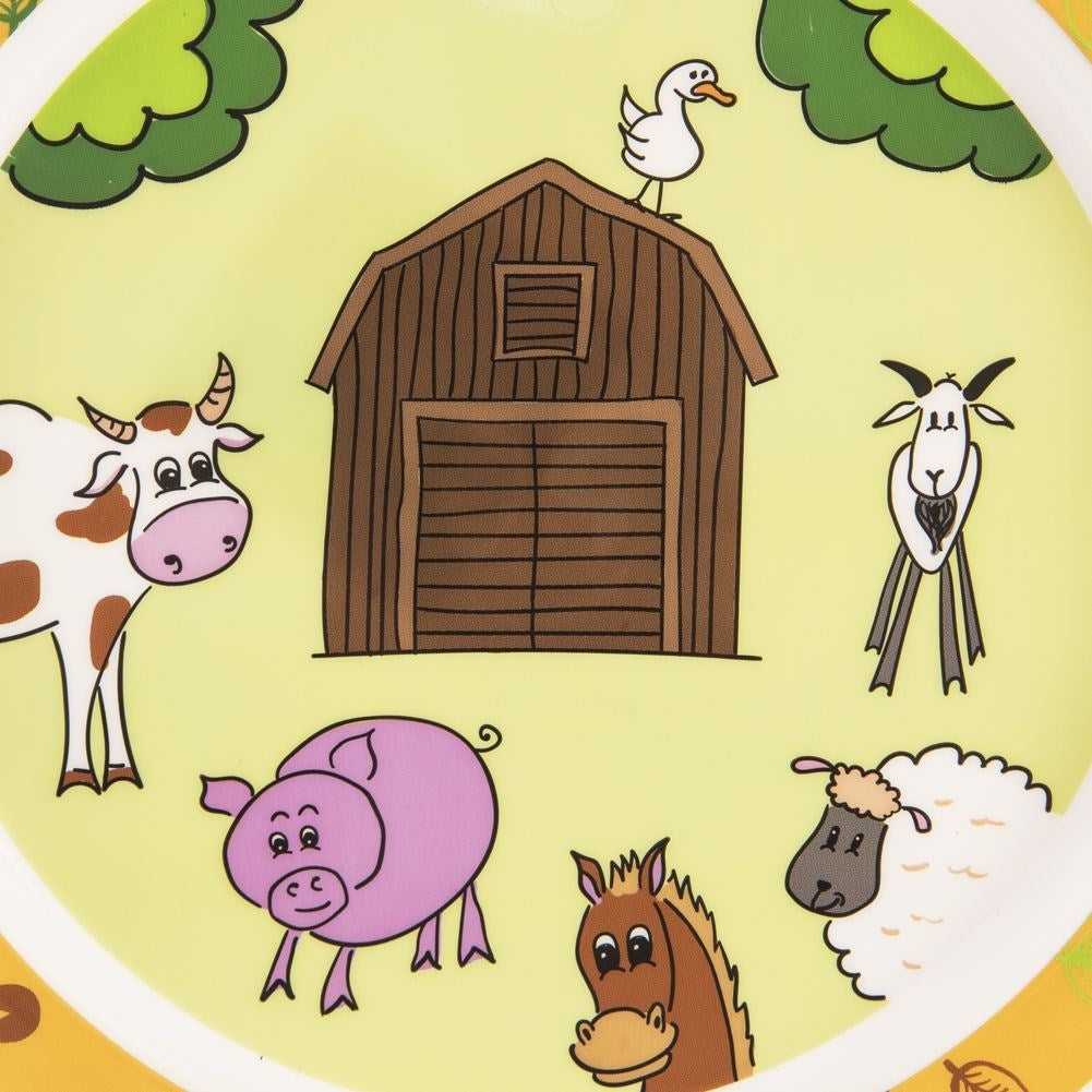 Plate with farmhouse motif, child-friendly and machine washable