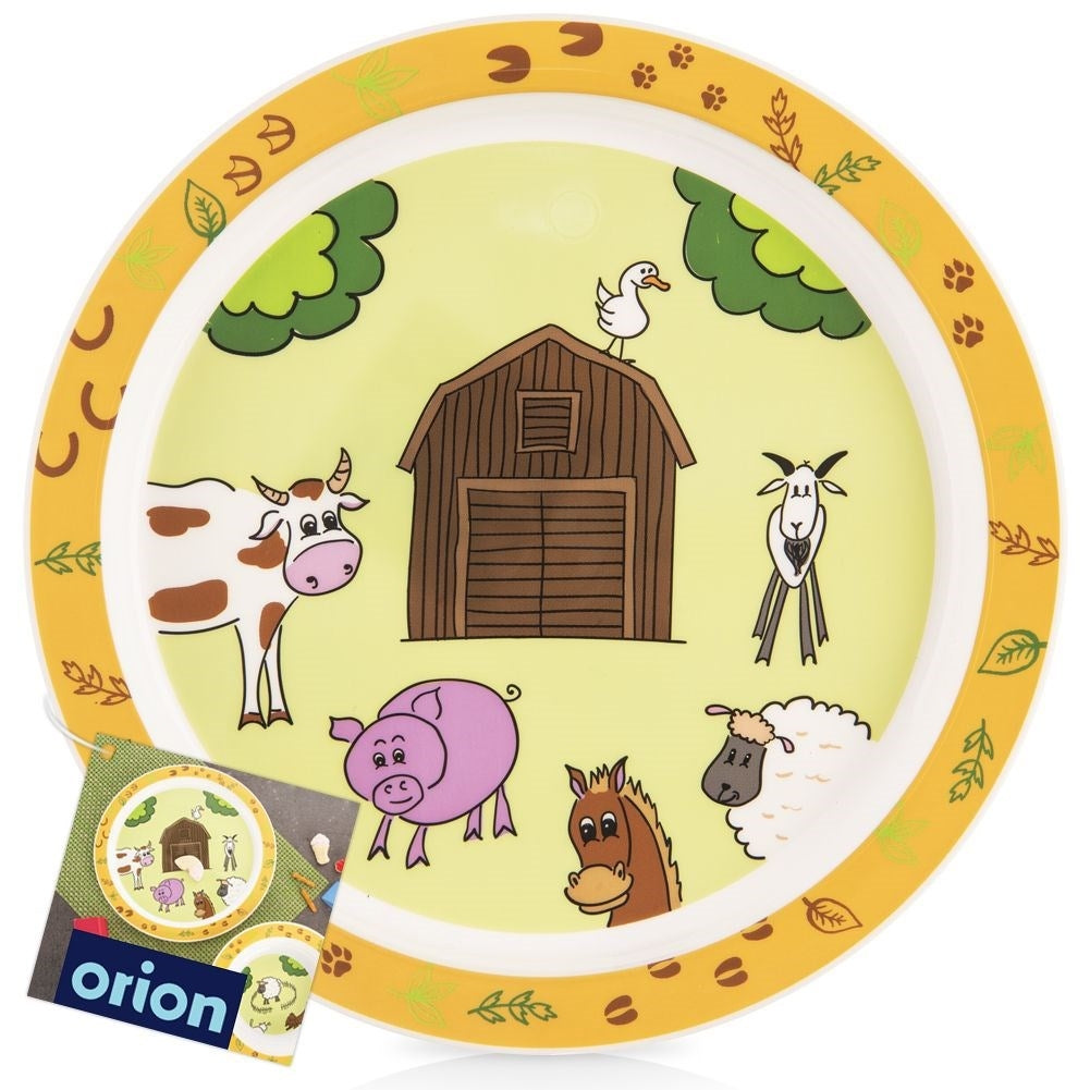 Plate with farmhouse motif, child-friendly and machine washable