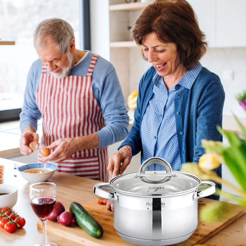 Platinum Cookware PL-10012: 6 Pieces S/S Cooking Pots -16/18/20cm