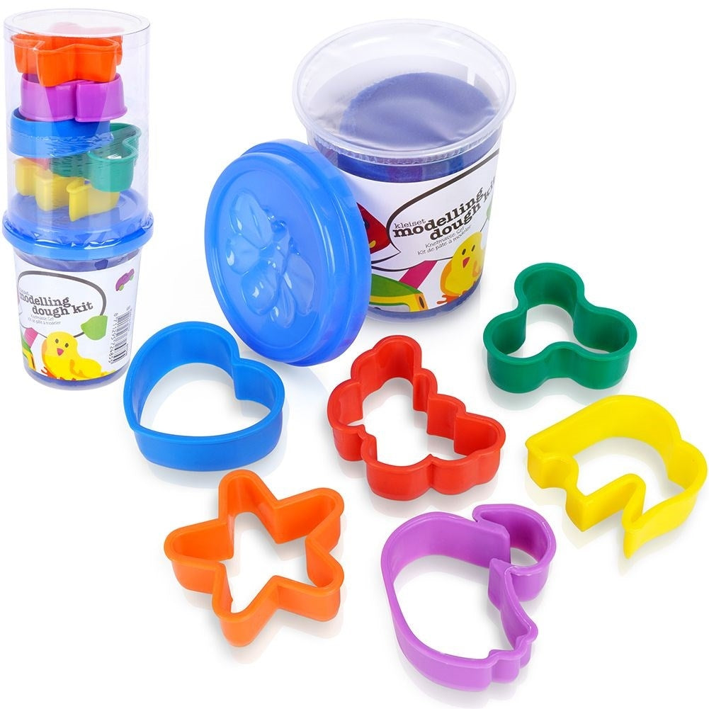 Play-Doh with Lids and Colorful Shapes in Different Shapes