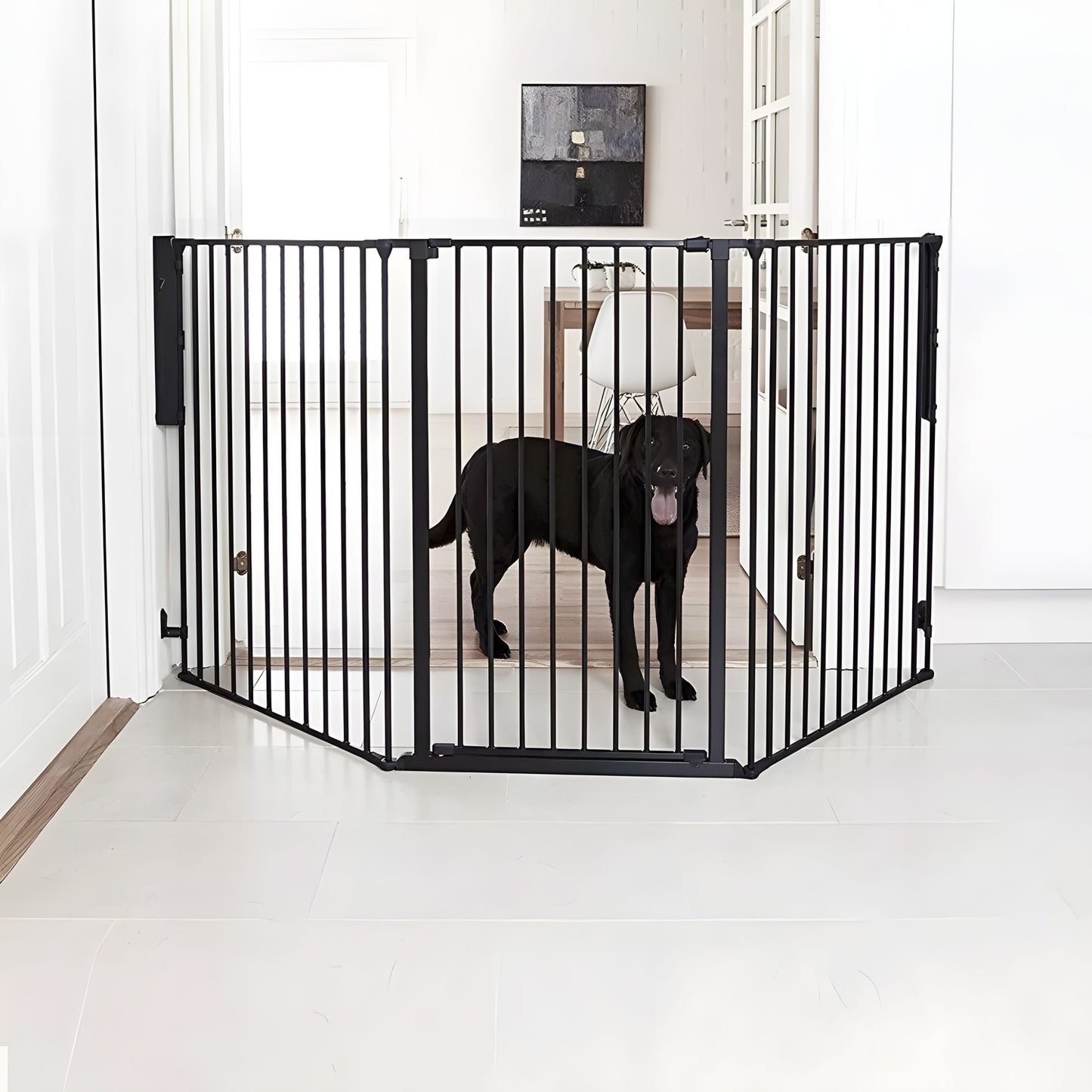 Playpen safety gate barrier for children and pets, 5 panels, 60 cm, metal, black, ECOTOYS