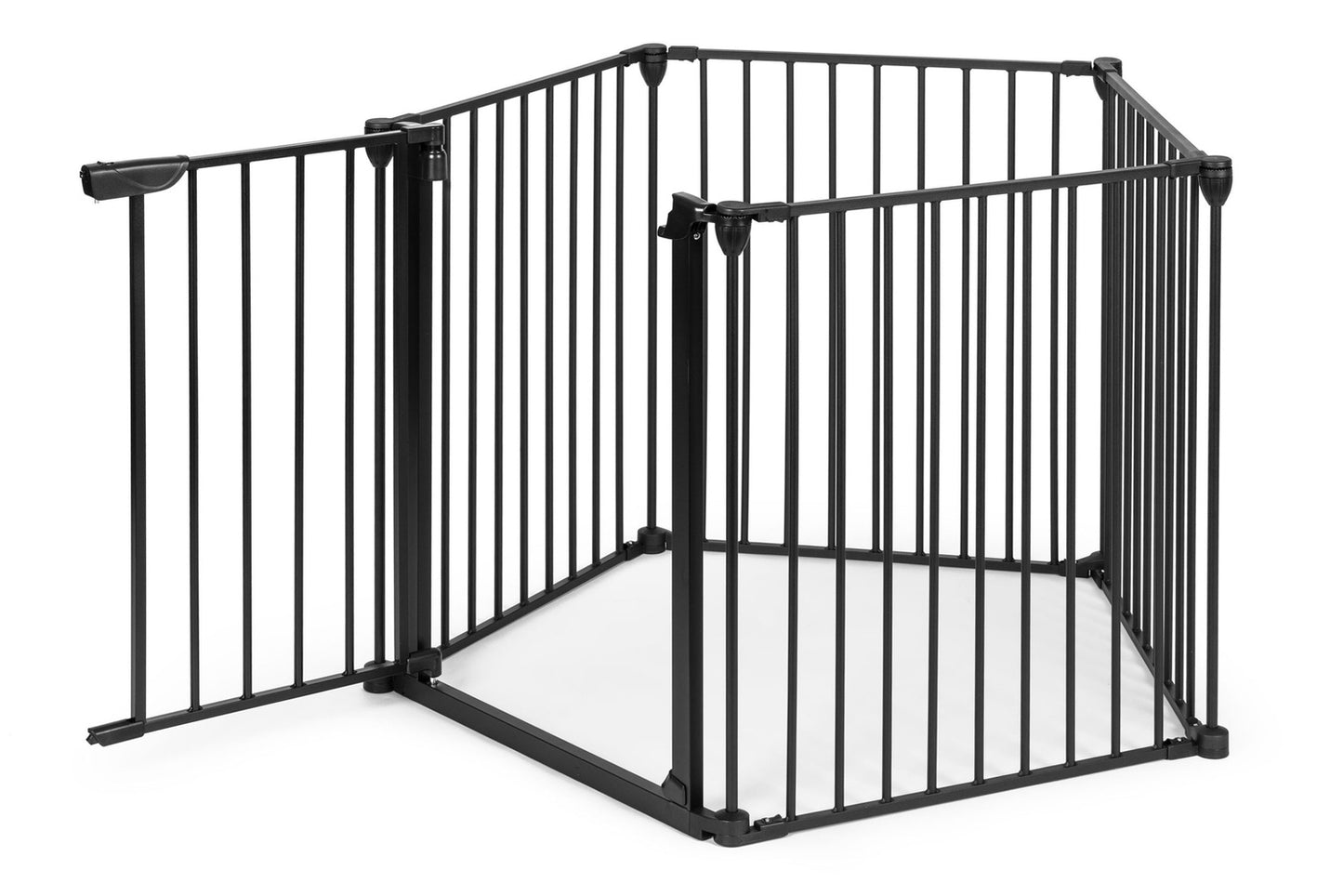 Playpen safety gate barrier for children and pets, 5 panels, 60 cm, metal, black, ECOTOYS