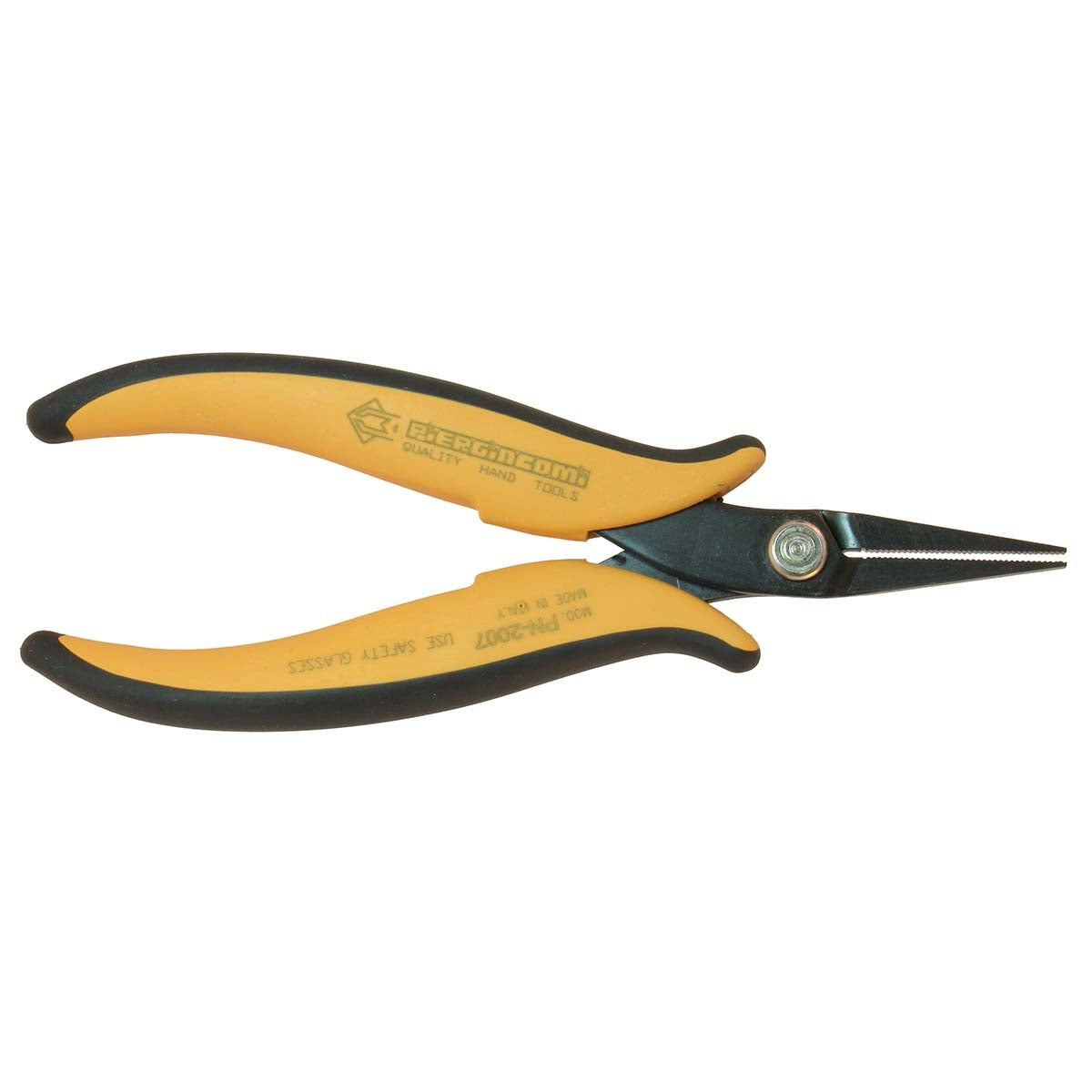 Pliers with long serrated jaws