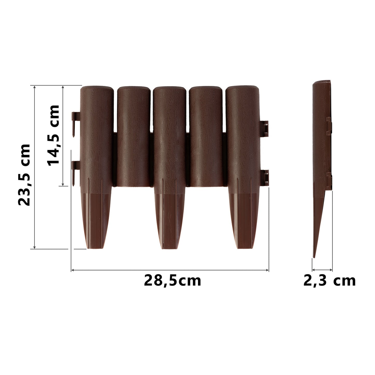 Plonos garden border 220 cm PL-961 brown