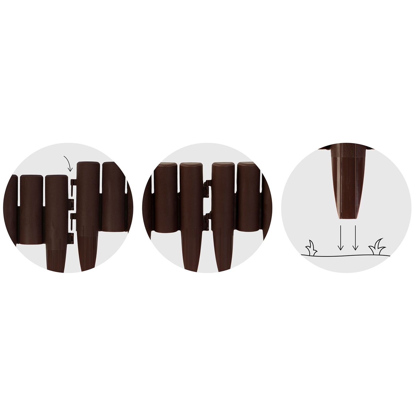 Plonos garden border 220 cm PL-961 brown