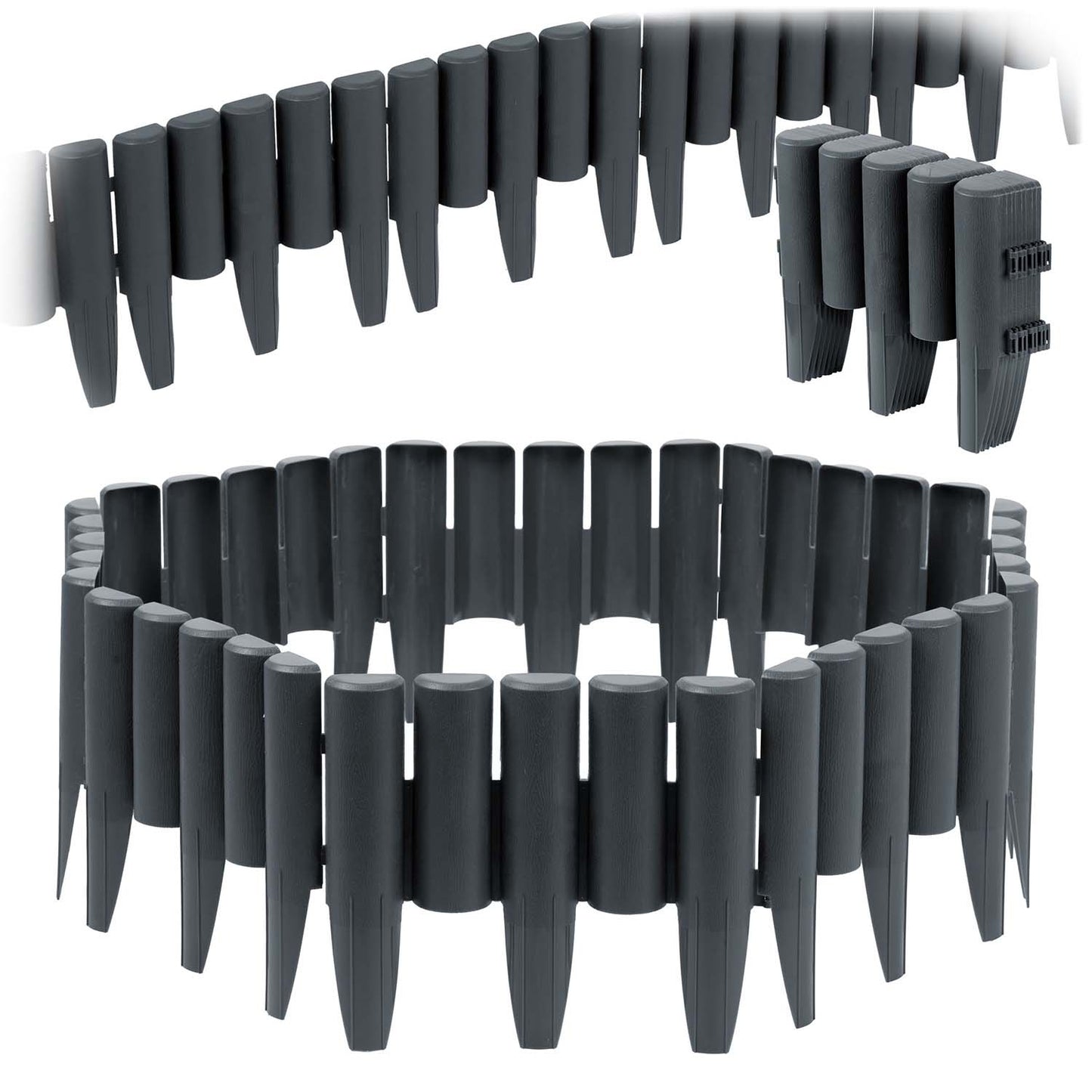 Plonos garden border 220 cm PL-961 gray