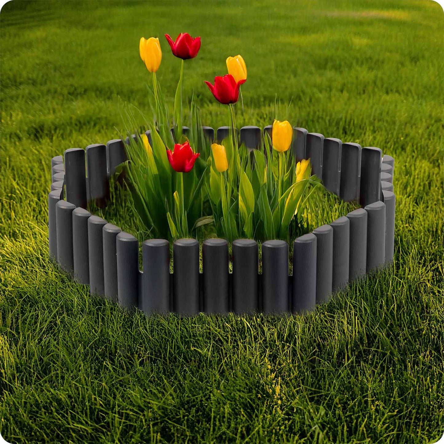 Plonos garden border 220 cm PL-961 gray