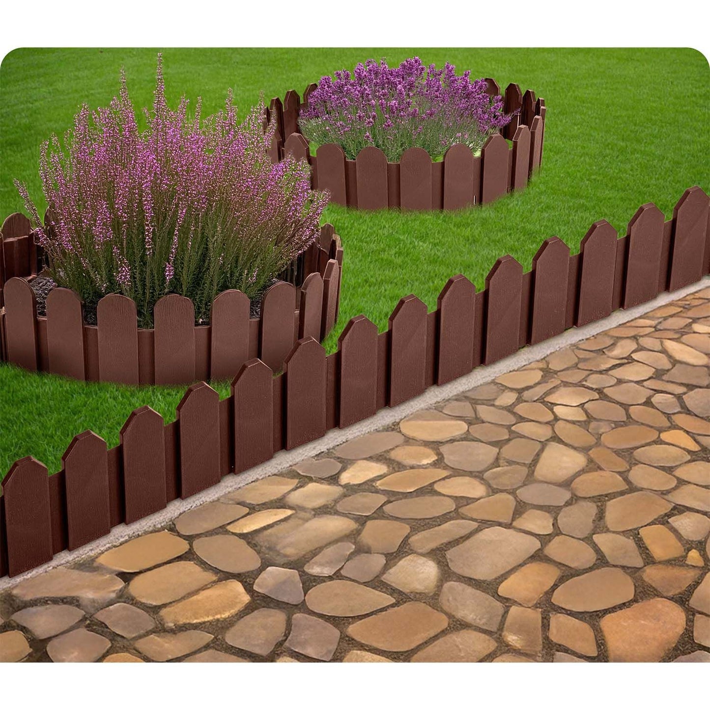 Plonos garden border 240 cm PL-960 brown