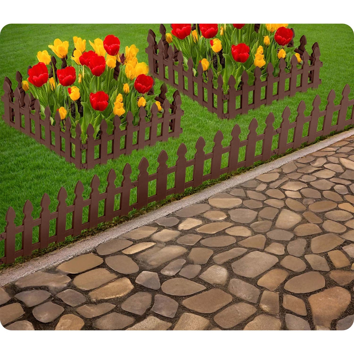 Plonos garden border 240 cm PL-963 brown
