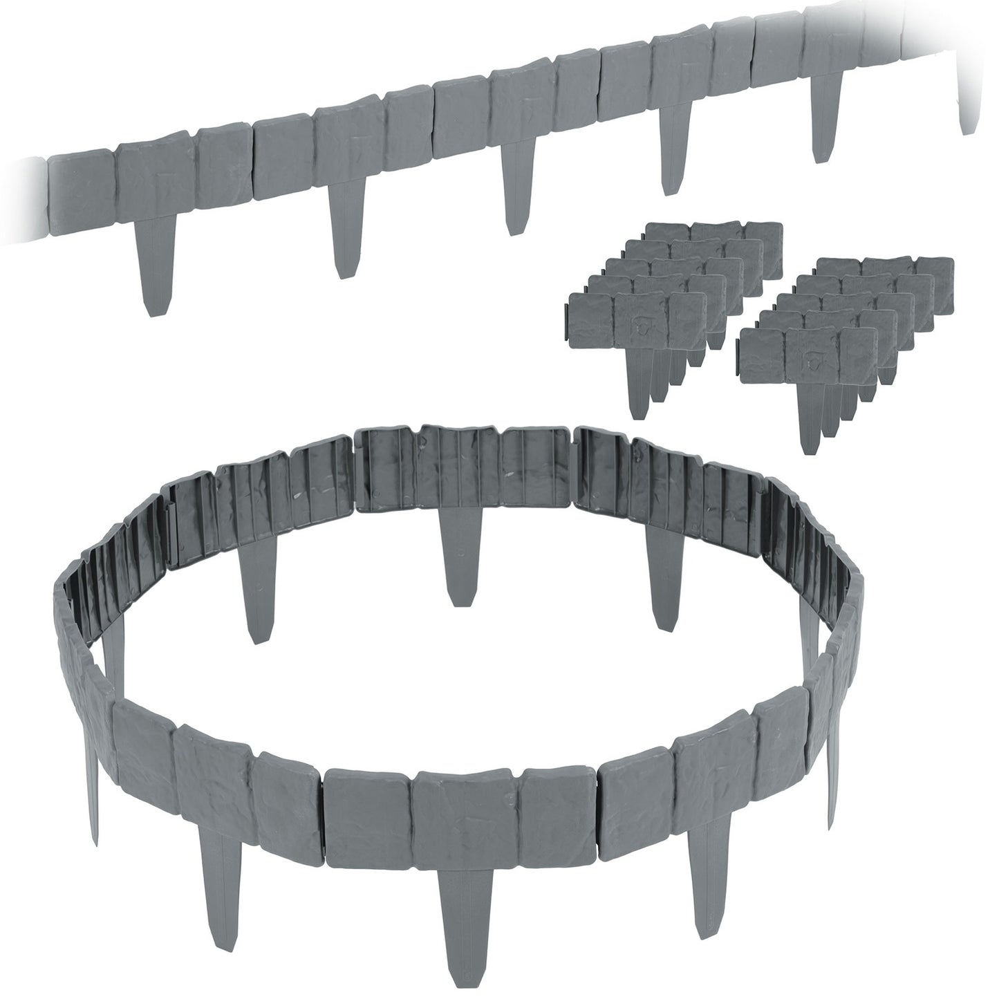 Plonos garden border 250 cm PL-962 gray