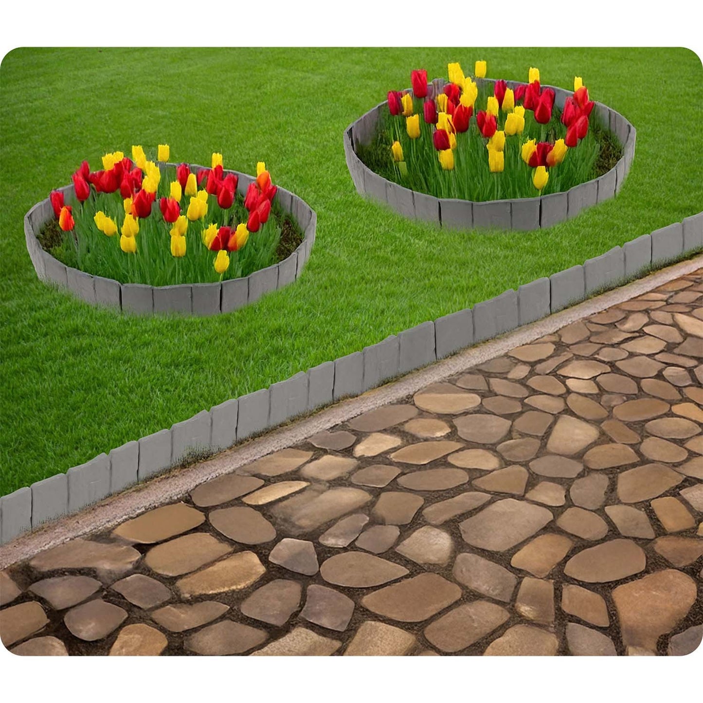 Plonos garden border 250 cm PL-962 gray