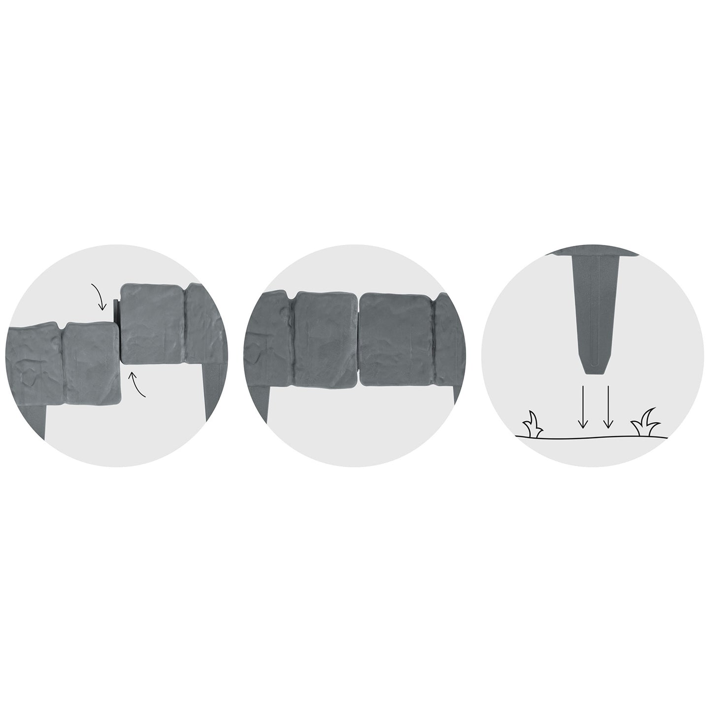 Plonos garden border 250 cm PL-962 gray