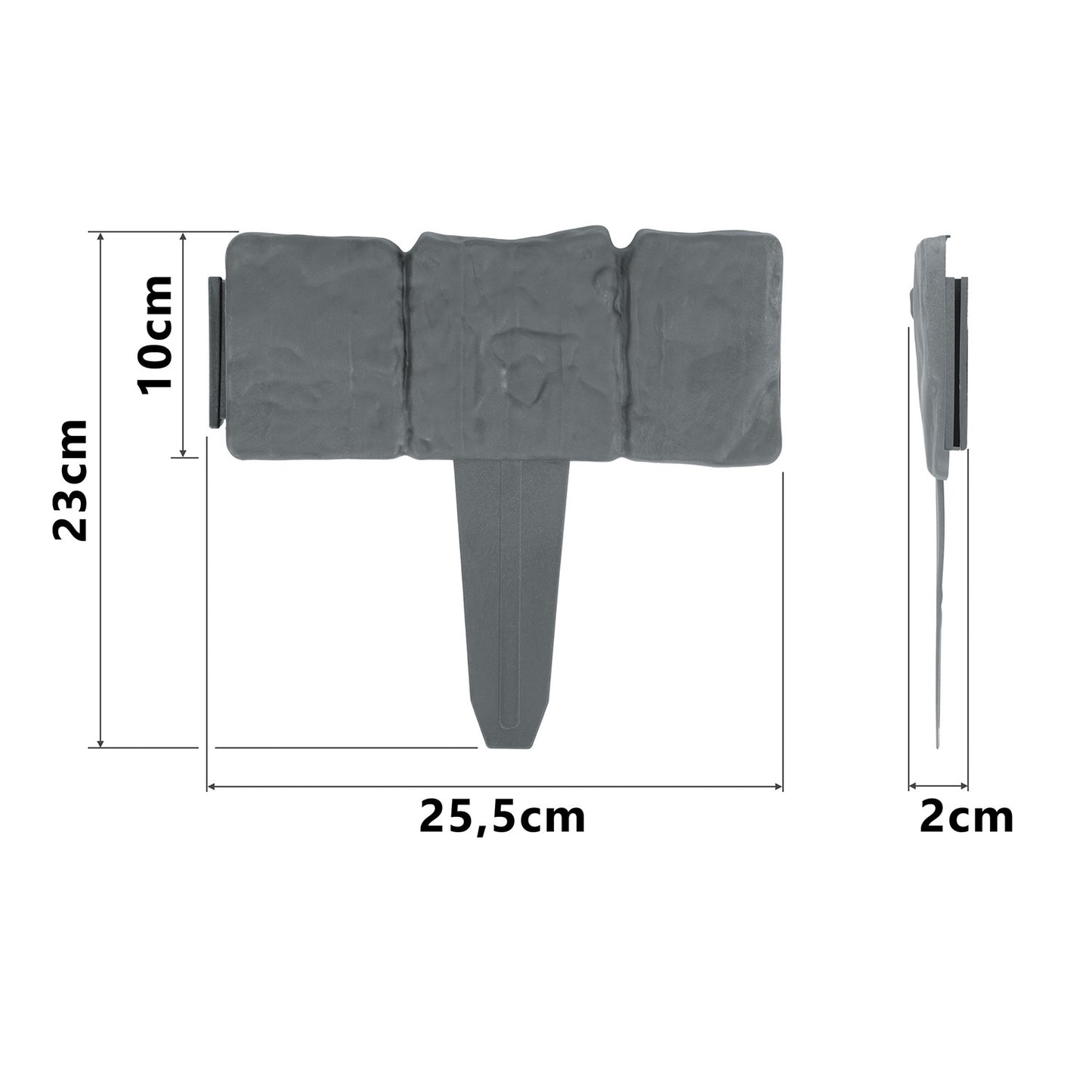 Plonos garden border 250 cm PL-962 gray