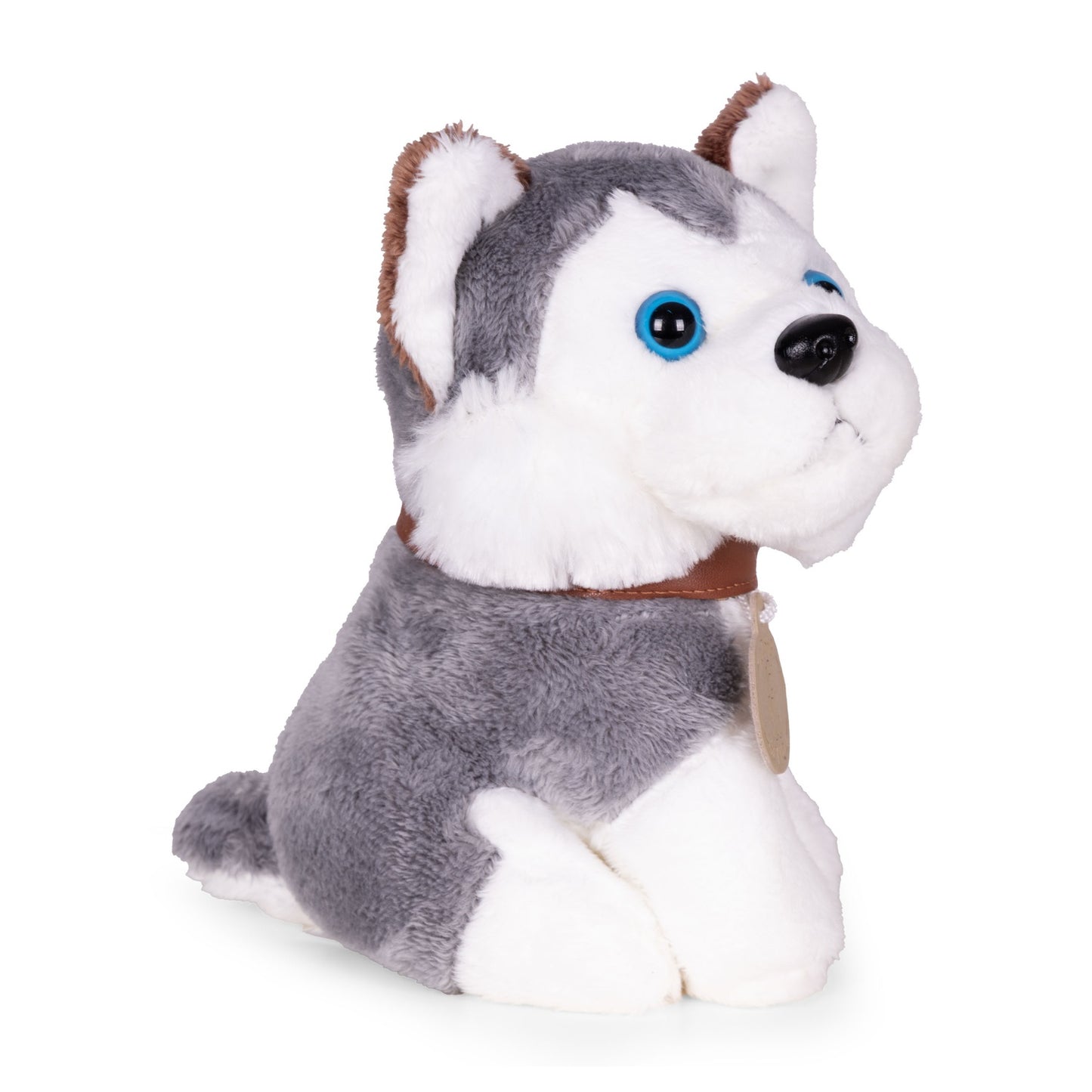 Plush Husky Toy with Bag & Brush for Kids 3+