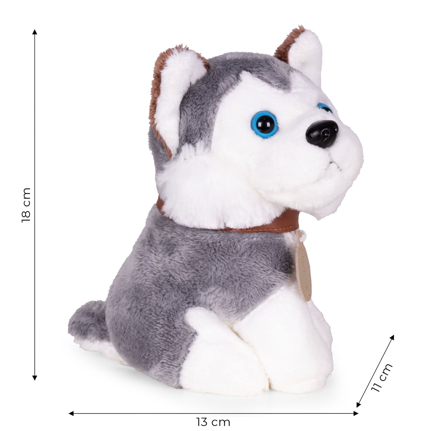 Plush Husky Toy with Bag & Brush for Kids 3+
