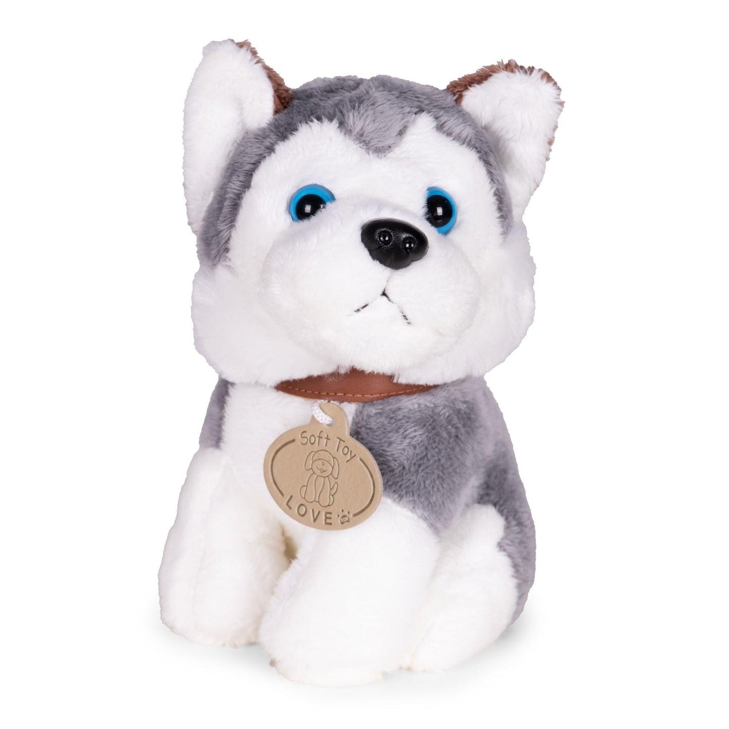 Plush Husky Toy with Bag & Brush for Kids 3+