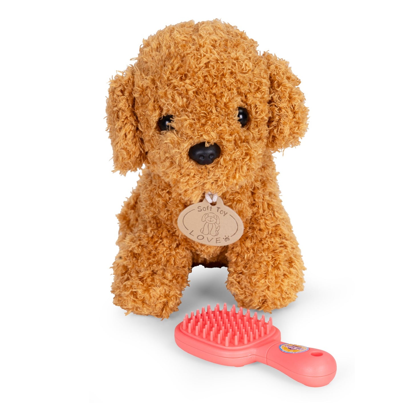 Plush Poodle Toy with Bag & Brush for Kids 3+