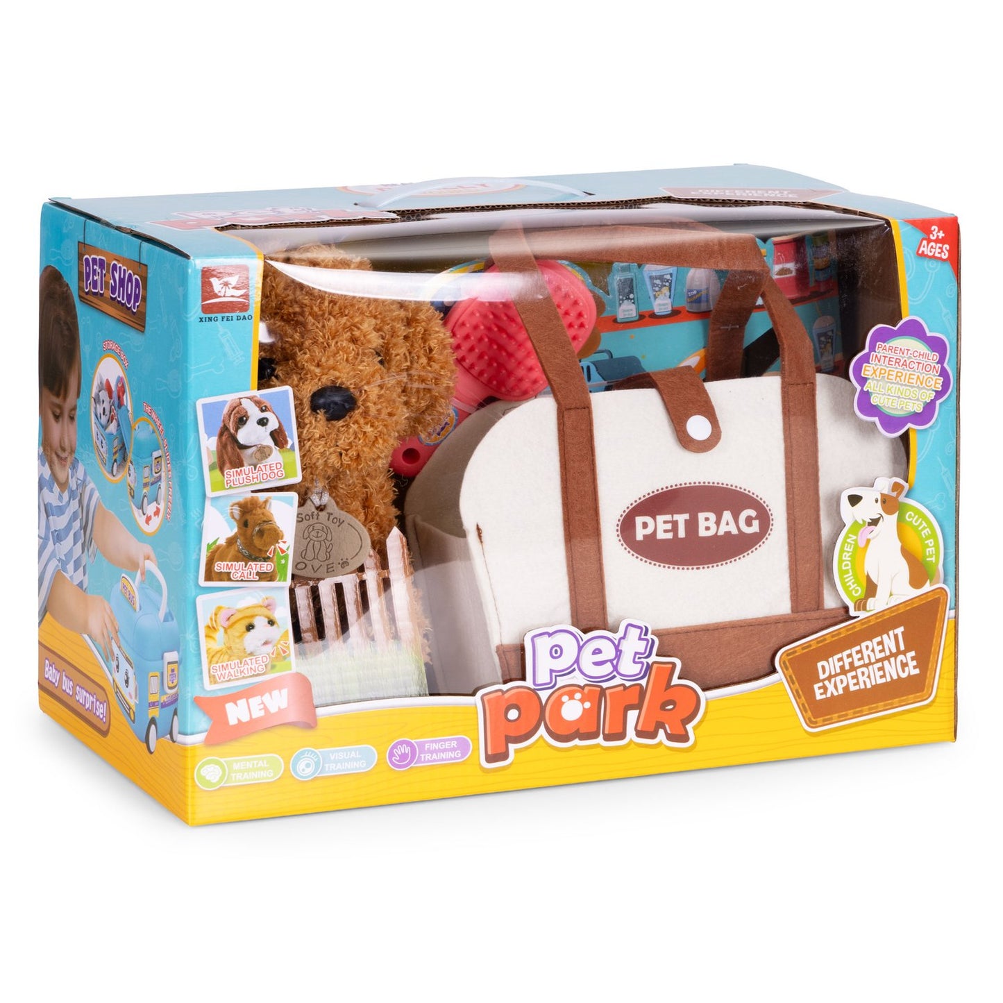 Plush Poodle Toy with Bag & Brush for Kids 3+