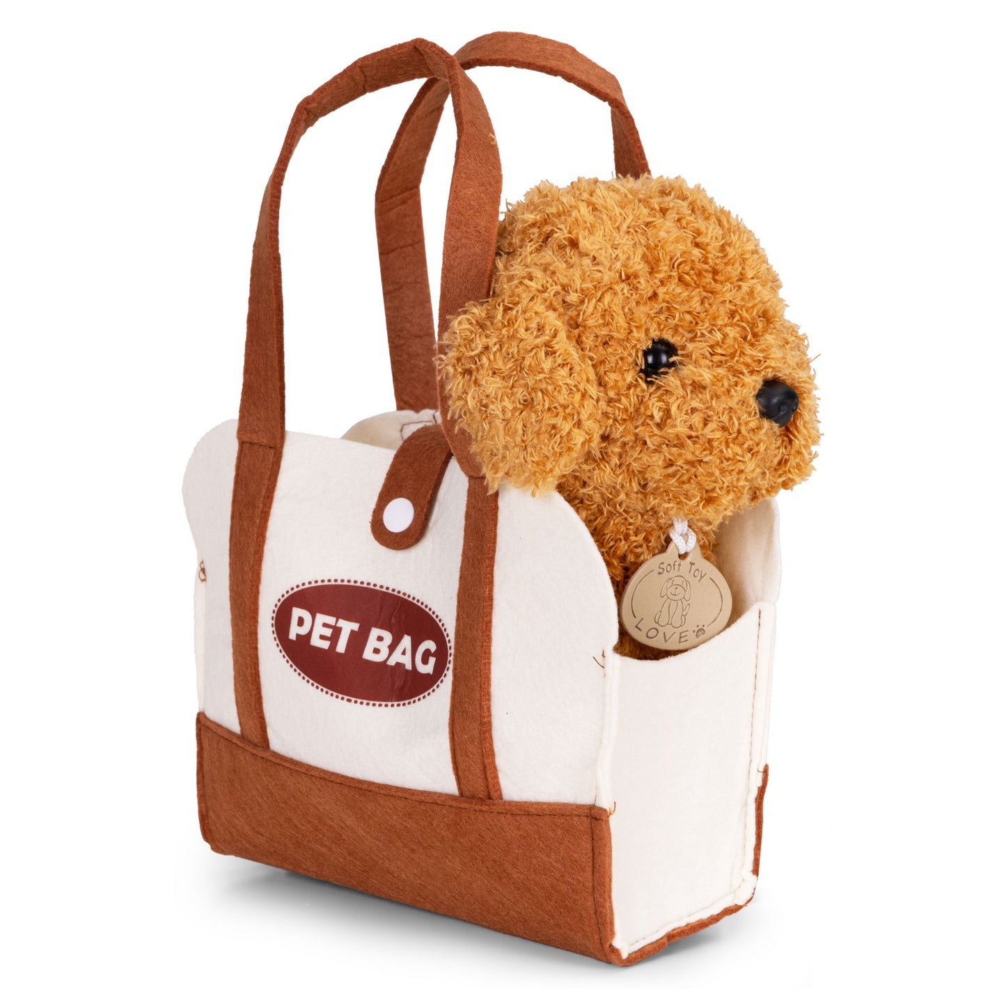 Plush Poodle Toy with Bag & Brush for Kids 3+
