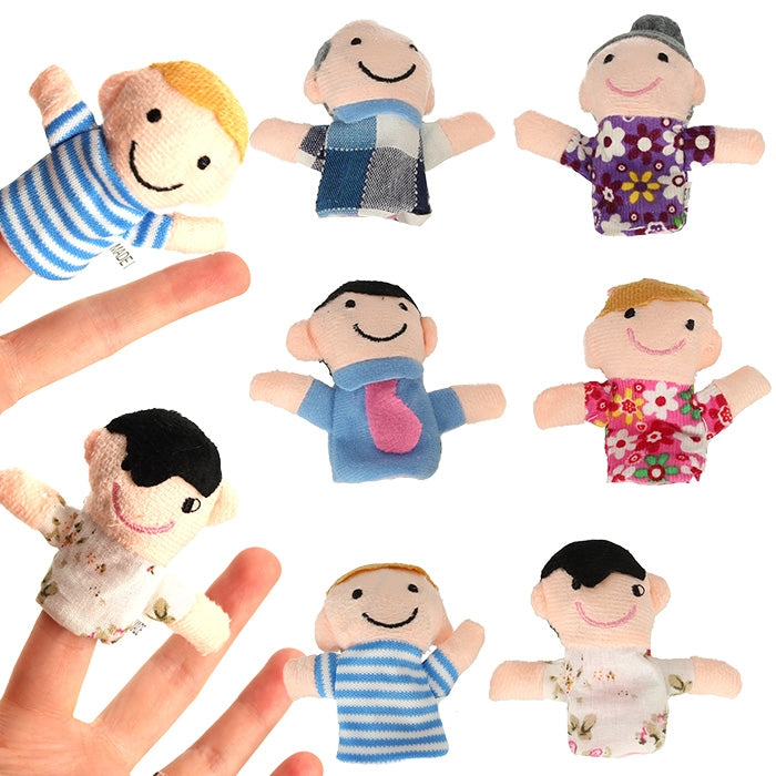 Plush mascots finger puppets family 6pcs