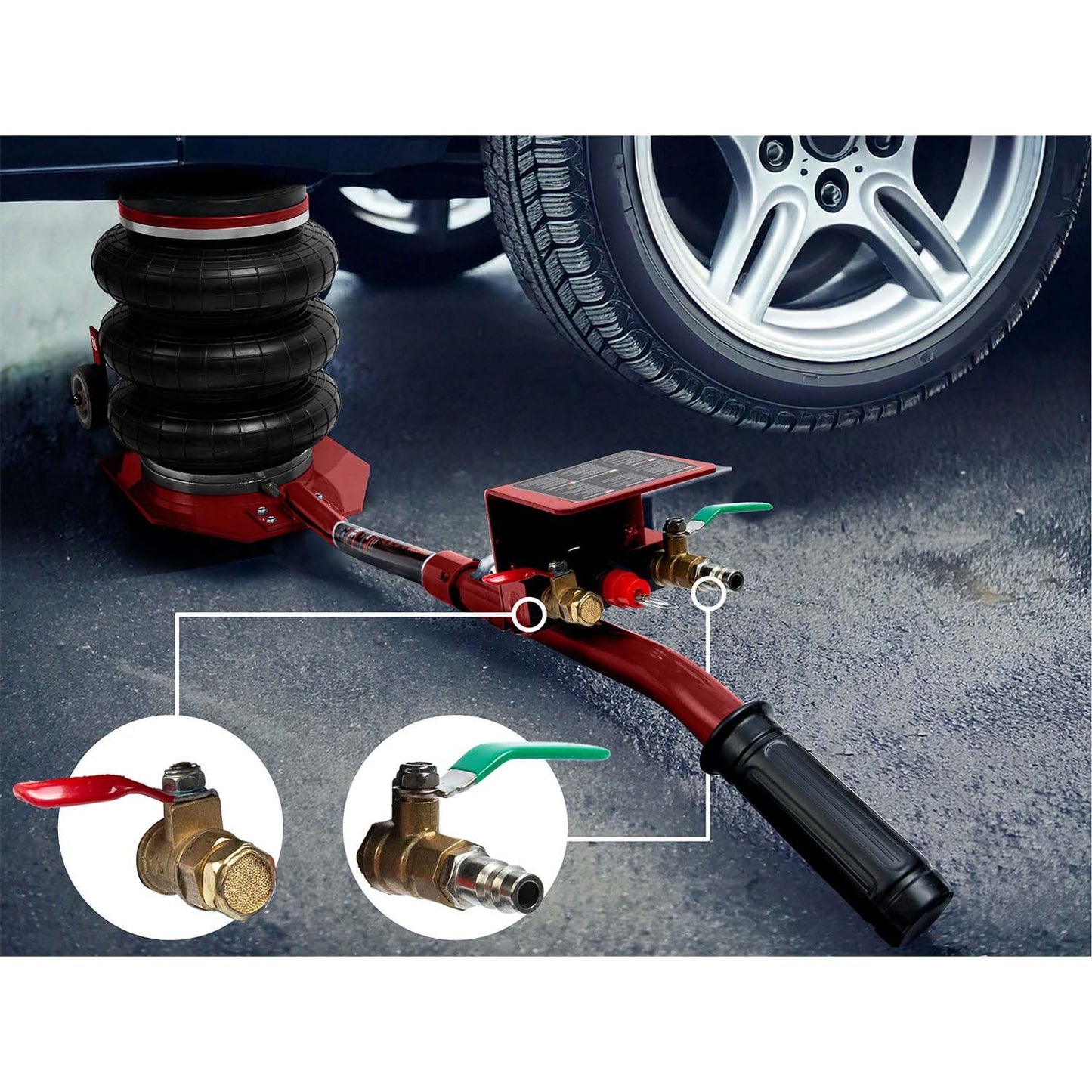 Pneumatic Car Jack 3.5 Ton, 15-40 cm Lift Range