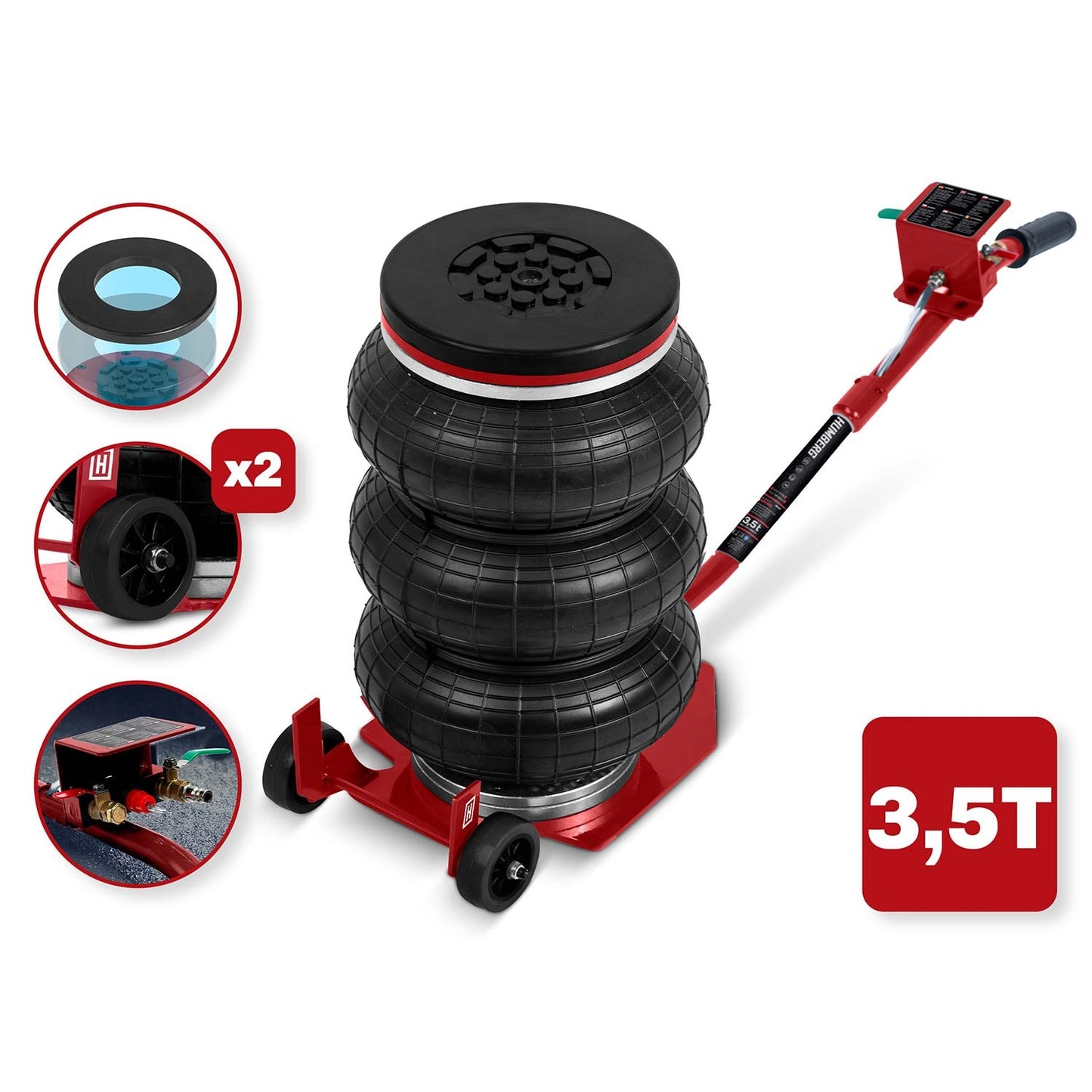 Pneumatic Car Jack 3.5 Ton, 15-40 cm Lift Range