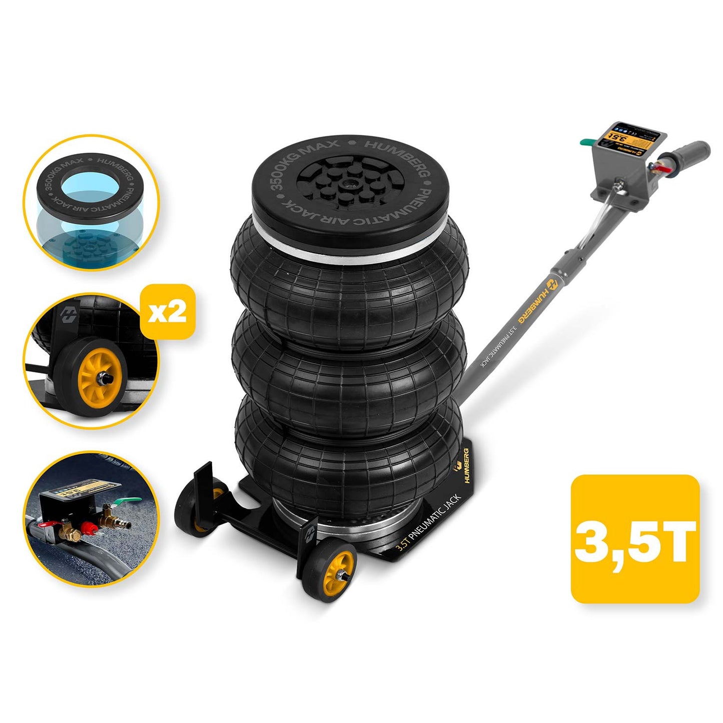 Pneumatic Car Jack 3.5 Ton, 15-40 cm Lift Range