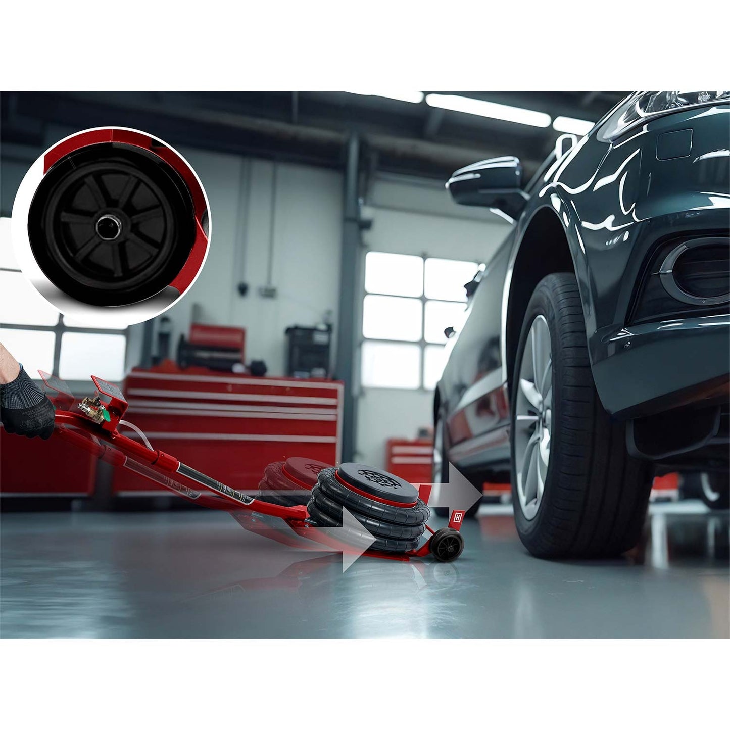Pneumatic Car Jack 3.5 Ton, 15-40 cm Lift Range