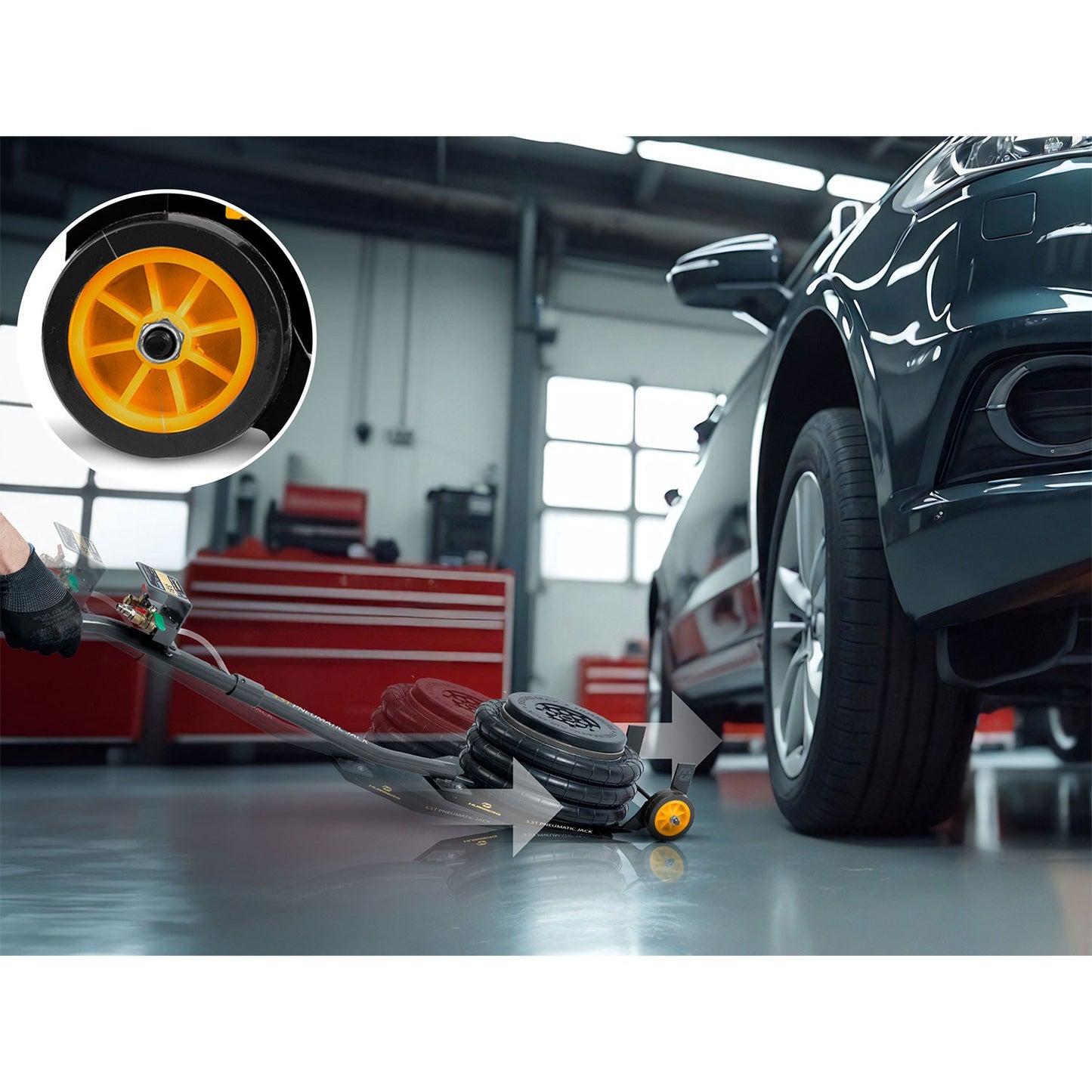 Pneumatic Car Jack 3.5 Ton, 15-40 cm Lift Range