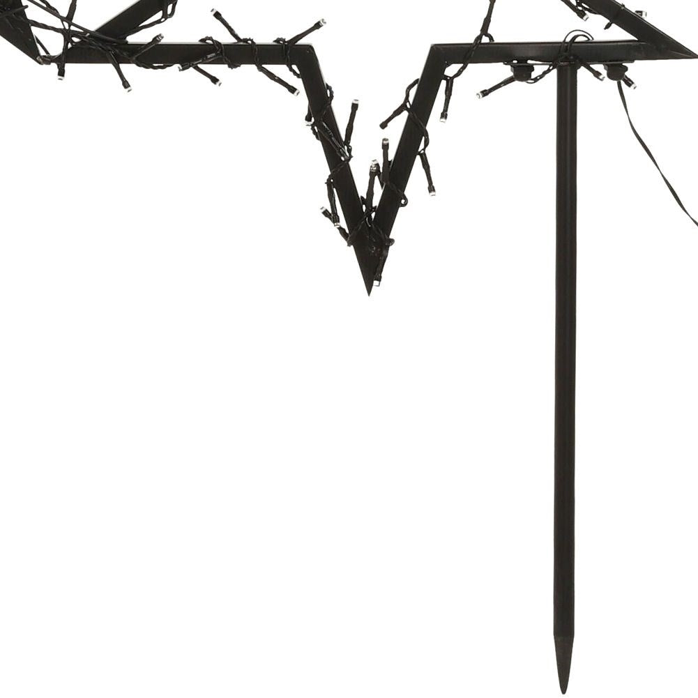 Poinsettias in black metal with LED for indoor/outdoor use