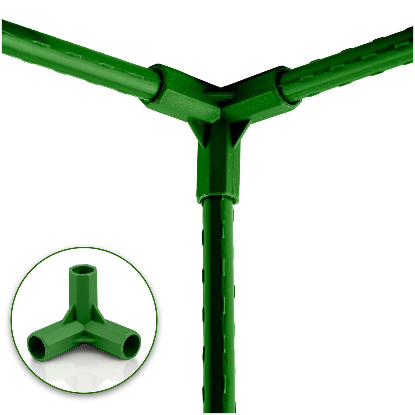 Pole Connectors for 11mm Stakes, Green, Set of 4