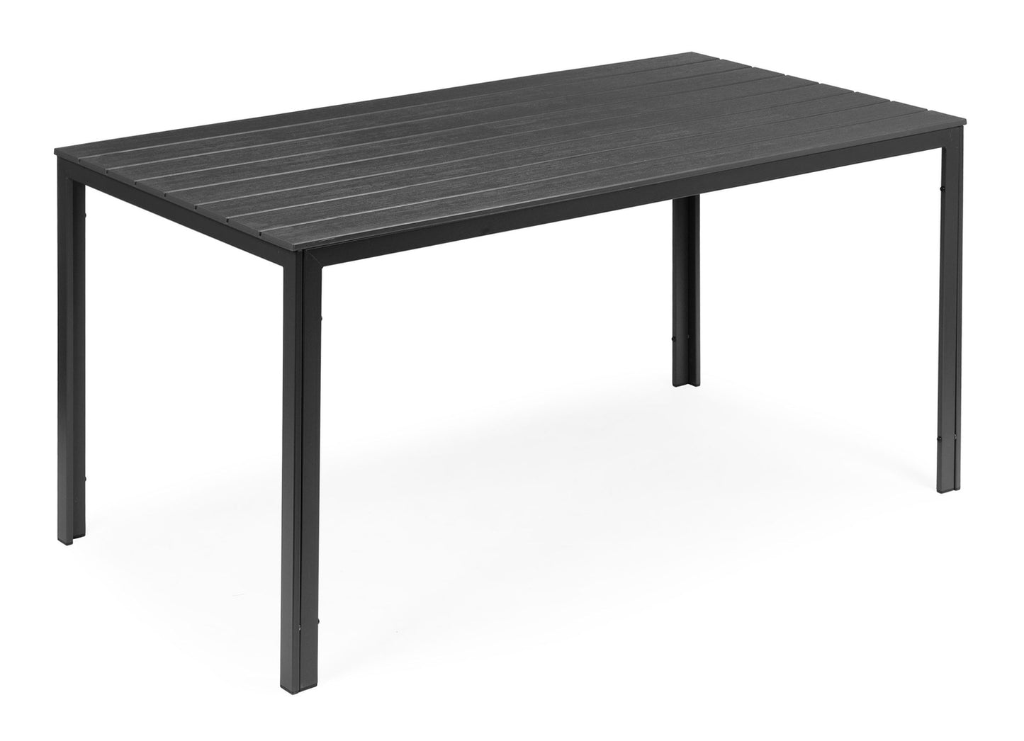 Polywood 6 seater garden table with patio furniture, gray