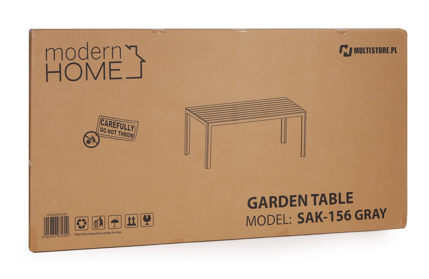Polywood 6 seater garden table with patio furniture, gray